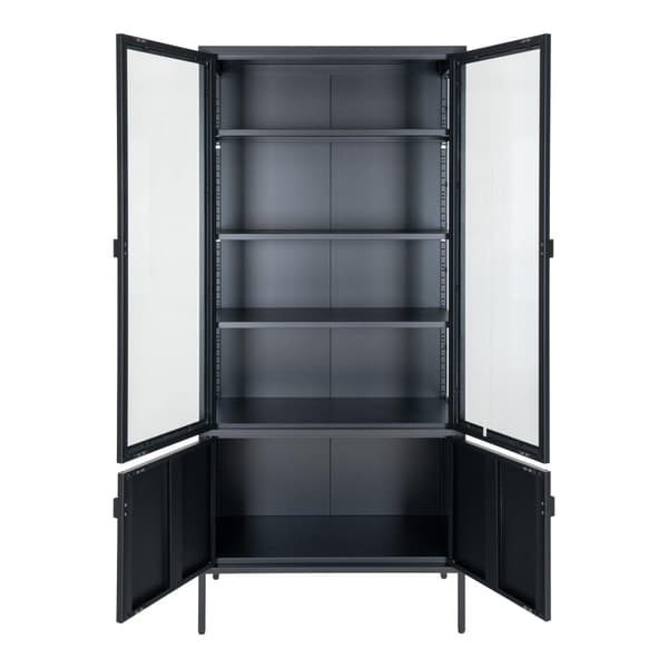 Skab, Brisbane Display, 80x35x180 cm, Sort