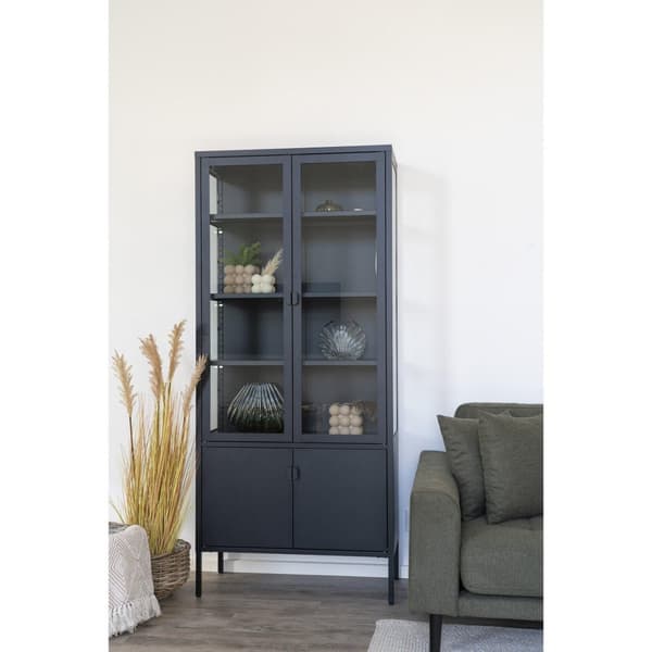 Skab, Brisbane Display, 80x35x180 cm, Sort