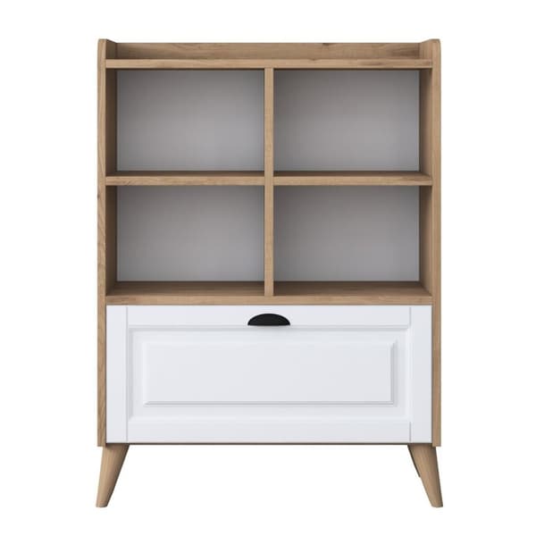 Kommode Asir, 80x130x35 cm, hvid/beige