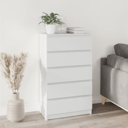 Byrå vit 60x36x103 cm konstruerat trä