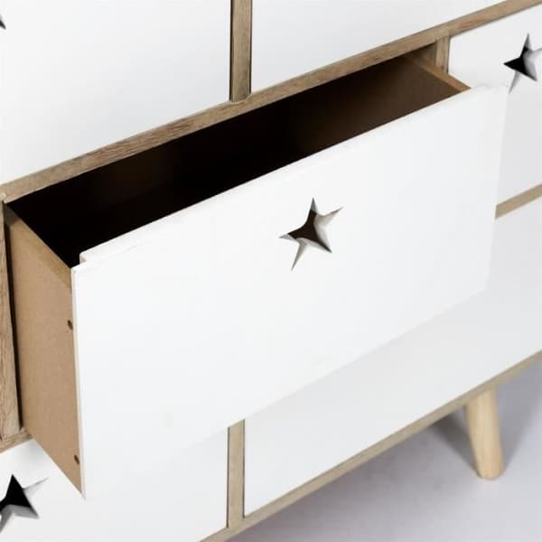 Kommod 5 Lådor Barn "like A Star" 70cm Vit - Paris Prix