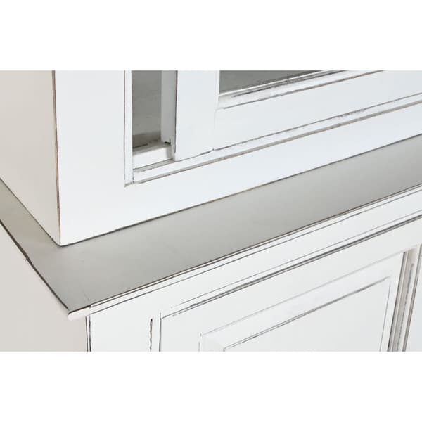 Visningsställ Home ESPRIT Vit Glas Mangoträ 170 x 45 x 200 cm