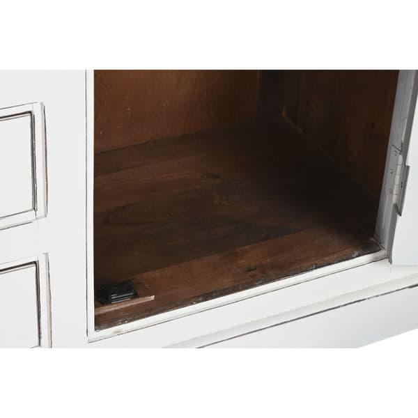 Visningsställ Home ESPRIT Vit Glas Mangoträ 170 x 45 x 200 cm