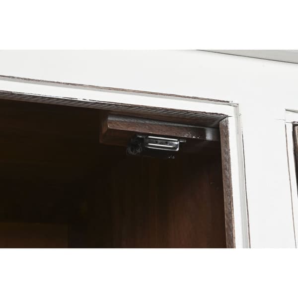 Visningsställ Home ESPRIT Vit Glas Mangoträ 170 x 45 x 200 cm