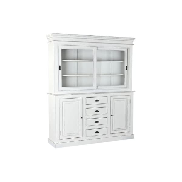Visningsställ Home ESPRIT Vit Glas Mangoträ 170 x 45 x 200 cm
