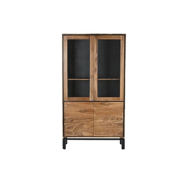 Display Stand Home ESPRIT Brun Sort Teak Akacie 100 x 40 x 185 cm