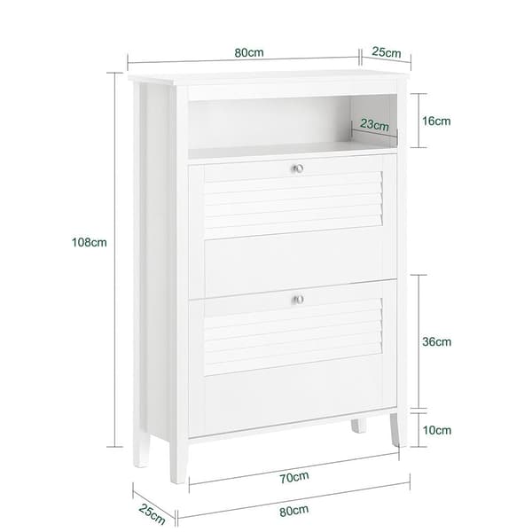 Skoskab, FSR152-W, 80x25x108 cm, Hvid