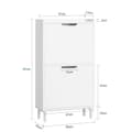 Miniatyrbillede 3 af 5: Sko Skab, FSR151-W, 19x91x50 cm, Hvid