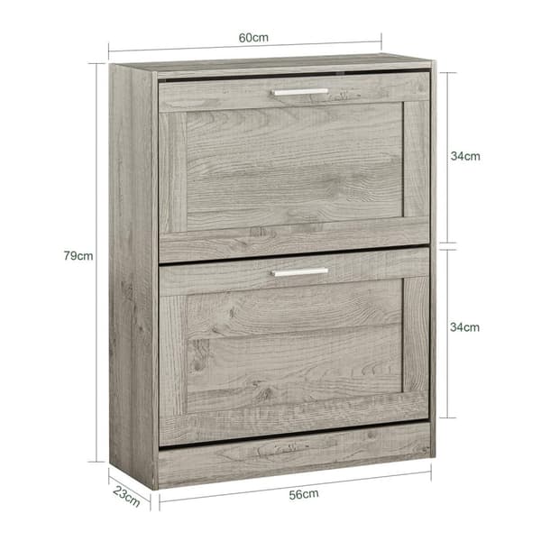 Skoskab, FSR137-HG, 60x23x79 cm, Brun