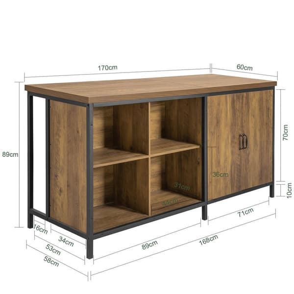 Keittiösaari, KNL01-F, 170x60x89 cm, Musta