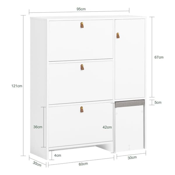 Sko Skab, FSR107-W, 95x30x121 cm, Brun
