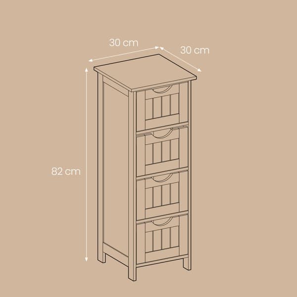 Kylpyhuonekaappi, VASAGLE BBC50WT, 32x30x81 cm, Harmaa