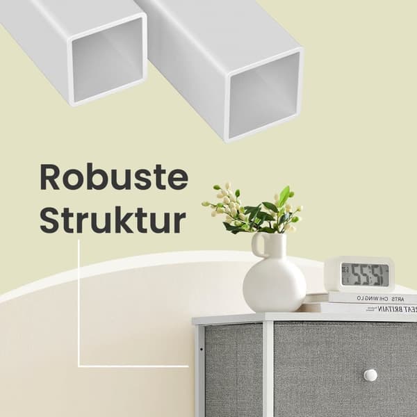 Kommode, SONGMICS LTS514L10, 30x56x93 cm, Lysegrå-Hvid