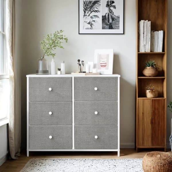 Byrå, SONGMICS, 30x80x71 cm, Grå Vit