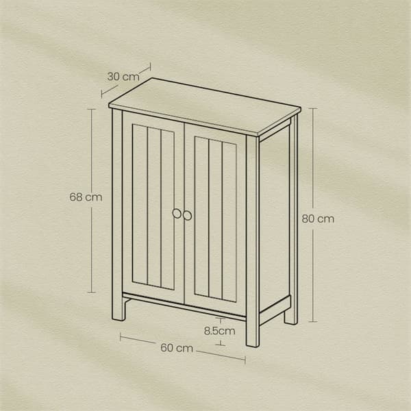 Kylpyhuoneen kaappi, VASAGLE BCB60W, 60x80x30 cm, valkoinen