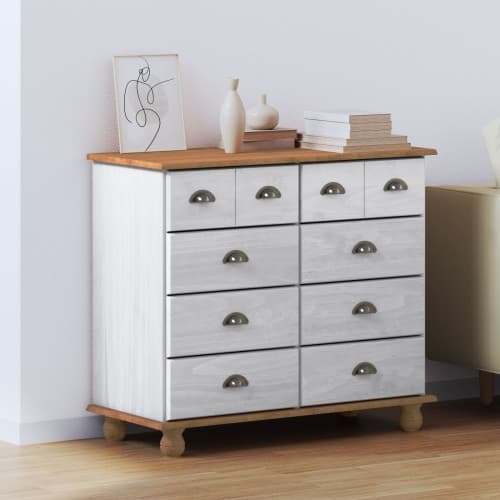 Byrå 'ASKIM'Vit 91x40x79 cm Solid Trä Furu