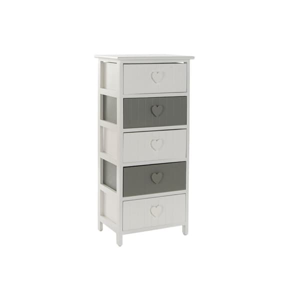 Kommode Home ESPRIT Hvit Grå 40 x 29 x 90 cm