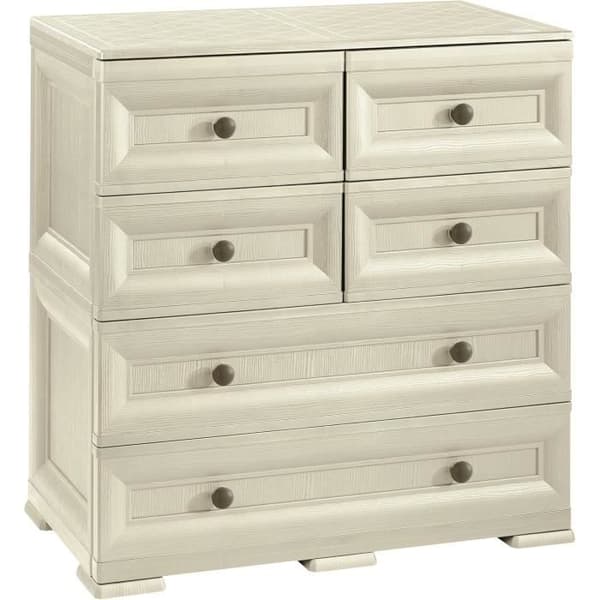 Commode Tontarelli Omnimodus med Två Stora lådor och Fyra Halvbredslådor Kräm 79 x 43 x 85,5 cm