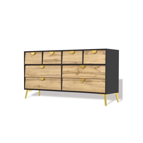L 150*L 40*H 78 cm, modern buffé med 8 lådor, svart och original träfärg