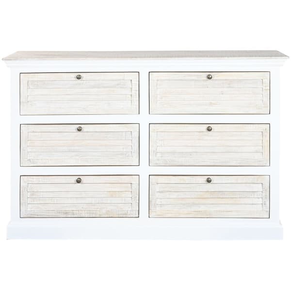 Kommode Home ESPRIT Hvit Naturell 150 x 40 x 100 cm