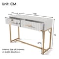Miniatyrbild 4 av 11: Vit sminkbord med 2 lådor – Kommod/sideboard för sovrum – 75x100x45 cm