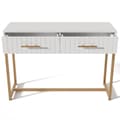 Miniatyrbild 6 av 11: Vit sminkbord med 2 lådor – Kommod/sideboard för sovrum – 75x100x45 cm