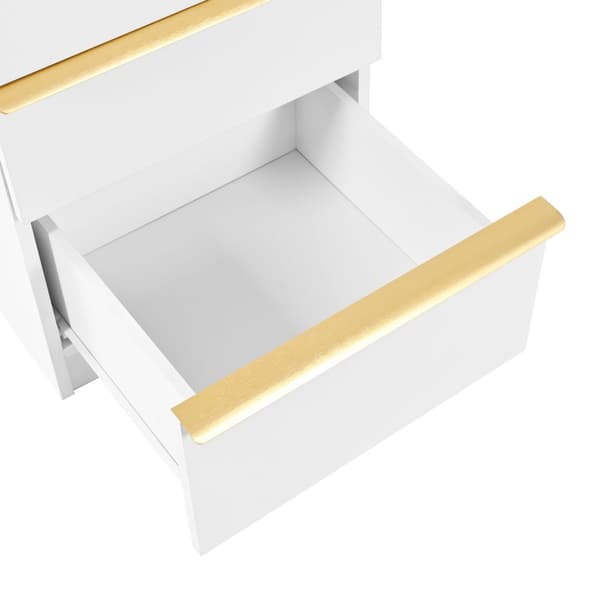 Sminkbord med LED-belysning 100 x 41,5 x 102 cm - med 6 lådor - utdragbart bord - vit