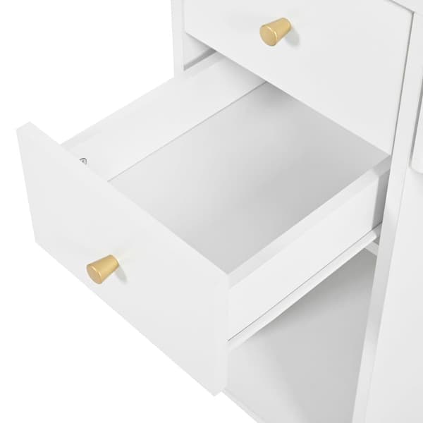 Sminkbord med spegel 100×40×138 cm - med pall - med LED-belysning - med justerbar ljusstyrka - med 3 lådor - med öppna hyllor - vit