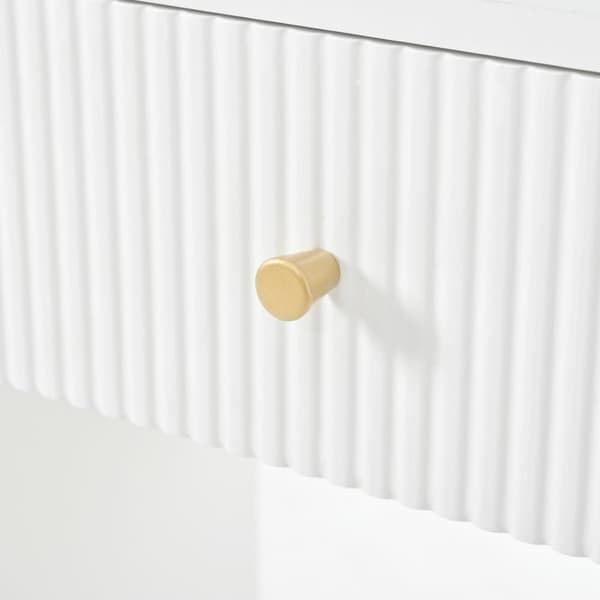 Sminkbord med spegel 100×40×138 cm - med pall - med LED-belysning - med justerbar ljusstyrka - med 3 lådor - med öppna hyllor - vit