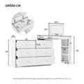 Miniatyrbild 3 av 11: Sminkbord med LED-belysning 105x40x80 cm - med 7 lådor - med förvaringsfack - vit