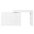 Miniatyrbild 4 av 11: Sminkbord med LED-belysning 105x40x80 cm - med 7 lådor - med förvaringsfack - vit