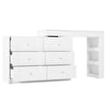 Miniatyrbild 5 av 11: Sminkbord med LED-belysning 105x40x80 cm - med 7 lådor - med förvaringsfack - vit