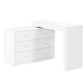 Miniatyrbild 8 av 11: Sminkbord med LED-belysning 105x40x80 cm - med 7 lådor - med förvaringsfack - vit