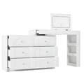 Miniatyrbild 9 av 11: Sminkbord med LED-belysning 105x40x80 cm - med 7 lådor - med förvaringsfack - vit