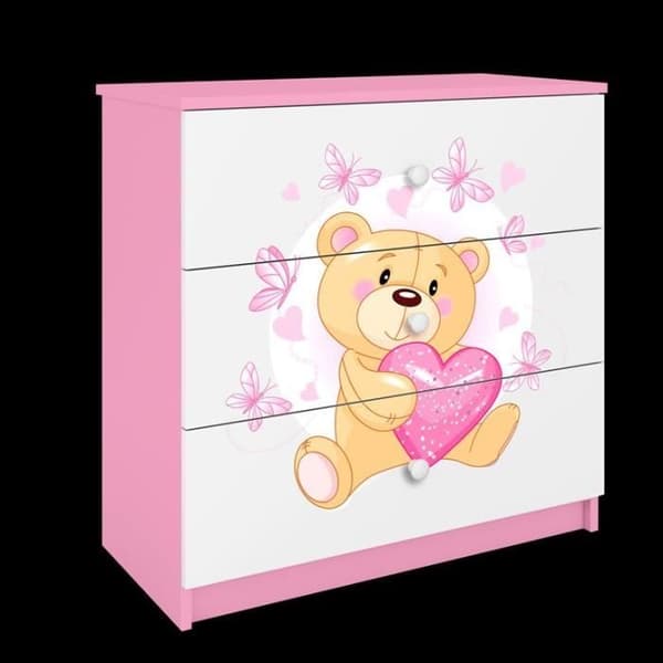Rosa baby byrå med fjärilar - Kocot Kids - Babydreams - Från 0 månader - Trä
