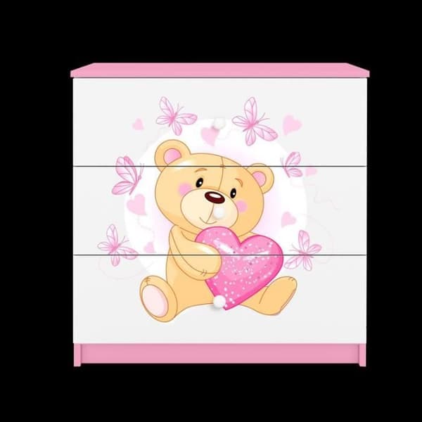 Rosa baby byrå med fjärilar - Kocot Kids - Babydreams - Från 0 månader - Trä