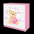 Miniatyrbild 1 av 4: Rosa baby byrå med fjärilar - Kocot Kids - Babydreams - Från 0 månader - Trä