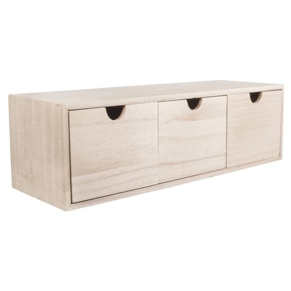 Träkommod med 3 lådor 37,5x13x11,5 cm