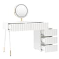 Miniatyrbild 7 av 11: Sminkbord med LED-spegel och belysning – Vitt sminkbord för sovrum med 5 lådor – 100x40x127 cm (utan pall)