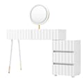 Miniatyrbild 8 av 11: Sminkbord med LED-spegel och belysning – Vitt sminkbord för sovrum med 5 lådor – 100x40x127 cm (utan pall)