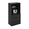 Miniatyrbild 4 av 6: Commode 3 Tiroirs 2 Niches Ouvertes Noir L50 cm - Dark