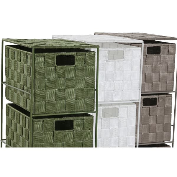 Lipasto Home ESPRIT Vihreä Harmaa Kerma 24 x 18 x 68 cm (3 osaa)
