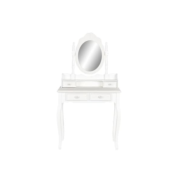 Pukeutumispöytä Home ESPRIT Valkoinen ABS Peili Puu MDF 75 x 42 x 140 cm