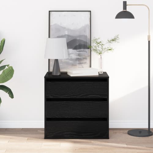 Hörnkommod Svart Ek 60x41x58 cm Konstruerat trä