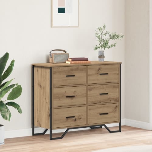 byrå Hantverksmässig ek 91x35.5x74.5 cm Spånskiva