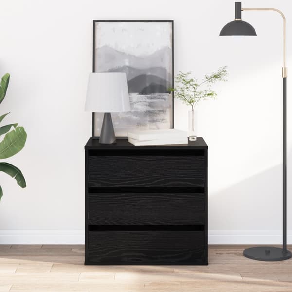 Hörnkommod Svart Ek 60x41x58 cm Konstruerat trä