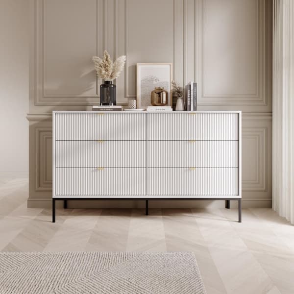 FURNLUX BYRÅ AVON VIT & SVART 154CM