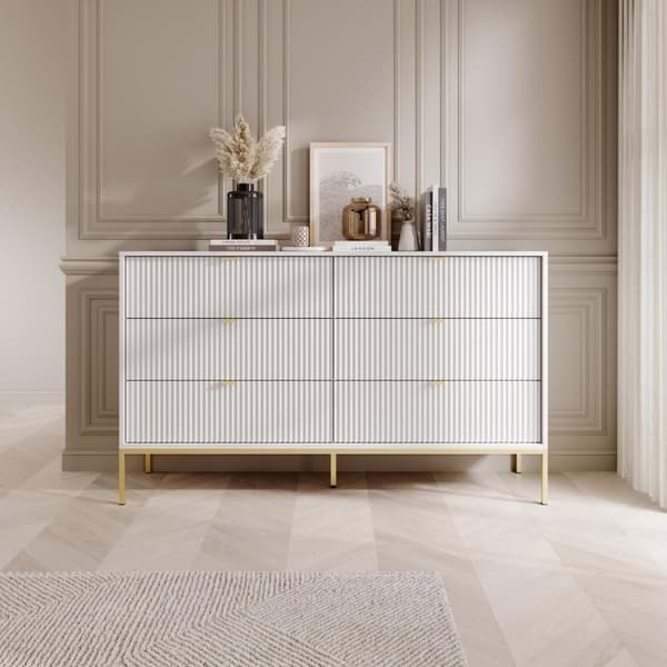 FURNLUX LIPASTO AVON VALKOINEN & KULTA 154CM