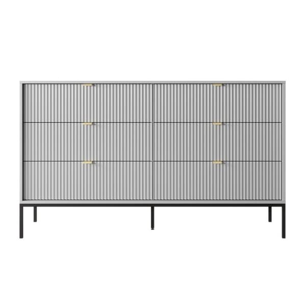 FURNLUX KOMMODE AVON GRÅ & SORT 154CM