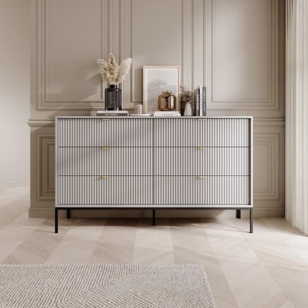 FURNLUX KOMMODE AVON GRÅ & SORT 154CM